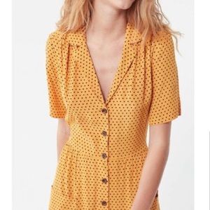 Urban Outfitters Collared Polka Dot Midi Dress